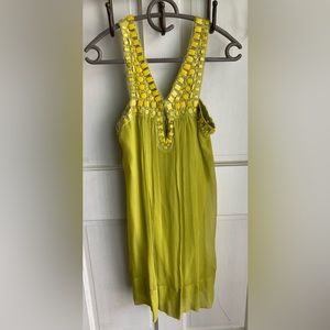 BCBGMAXAZRIA Beaded Silk Chiffon Dress